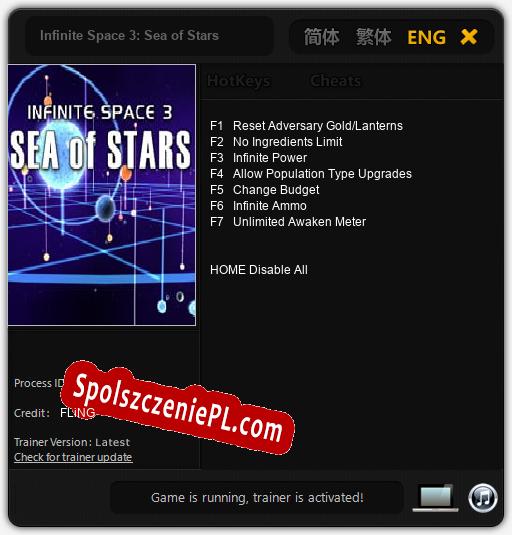 Treinador liberado para Infinite Space 3: Sea of Stars [v1.0.4]