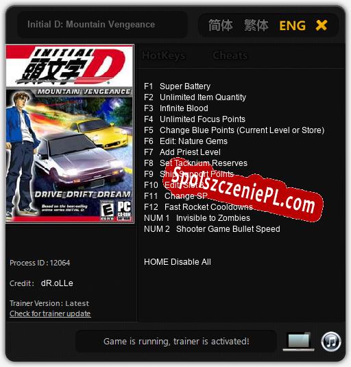 Initial D: Mountain Vengeance: Cheats, Trainer +14 [dR.oLLe]