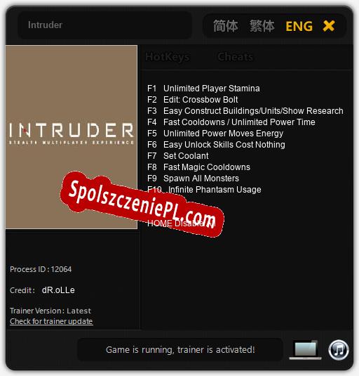 Intruder: Trainer +10 [v1.4]