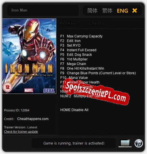 Iron Man: Cheats, Trainer +14 [CheatHappens.com]