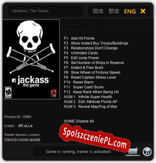 Jackass: The Game: Treinador (V1.0.9)