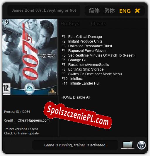 James Bond 007: Everything or Nothing: Trainer +11 [v1.3]