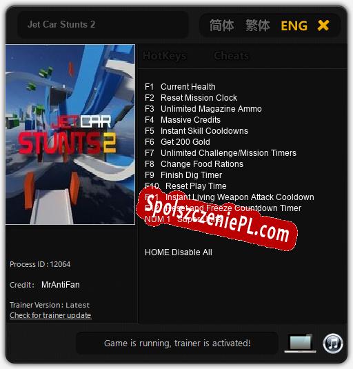 Treinador liberado para Jet Car Stunts 2 [v1.0.1]