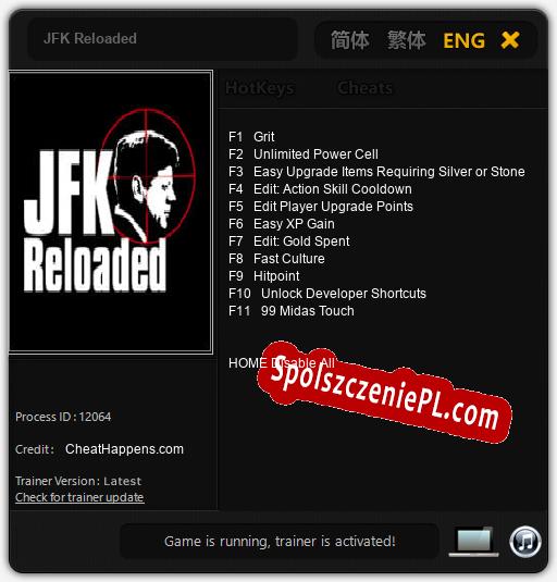 JFK Reloaded: Cheats, Trainer +11 [CheatHappens.com]