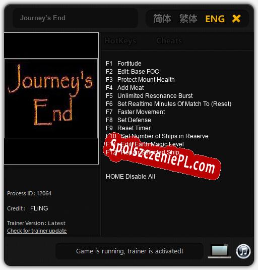 Journey’s End: Treinador (V1.0.12)