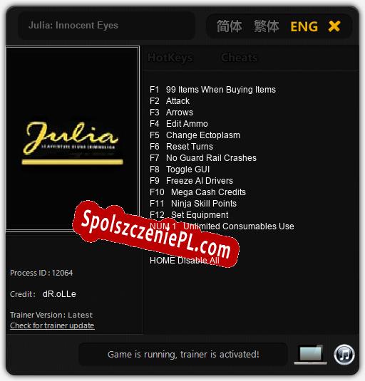 Julia: Innocent Eyes: Trainer +13 [v1.2]