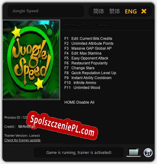 Jungle Speed: Trainer +11 [v1.9]