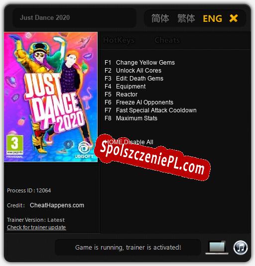 Just Dance 2020: Trainer +8 [v1.8]