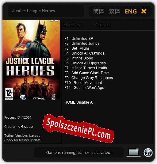 Justice League Heroes: Cheats, Trainer +11 [dR.oLLe]