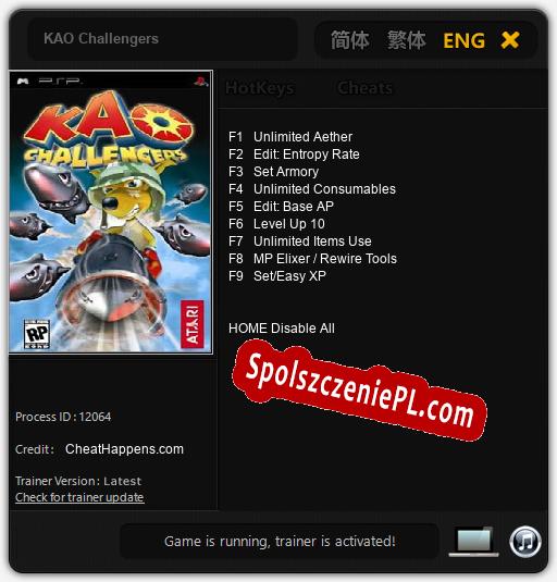 KAO Challengers: Cheats, Trainer +9 [CheatHappens.com]