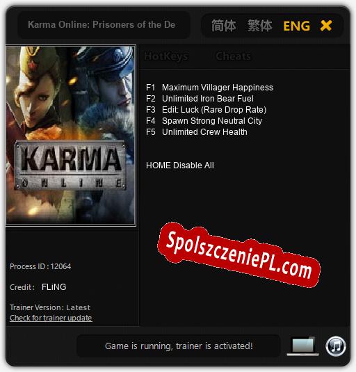 Treinador liberado para Karma Online: Prisoners of the Dead [v1.0.4]