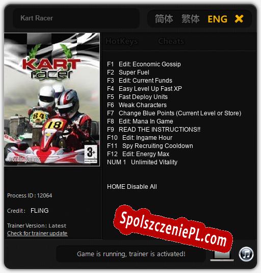 Treinador liberado para Kart Racer [v1.0.6]