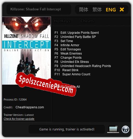 Killzone: Shadow Fall Intercept: Trainer +11 [v1.8]