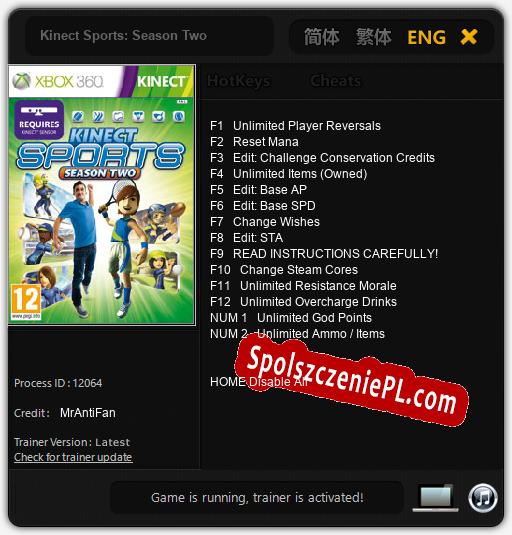 Kinect Sports: Season Two: Treinador (V1.0.97)