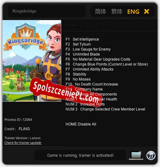 Kingsbridge: Cheats, Trainer +15 [FLiNG]