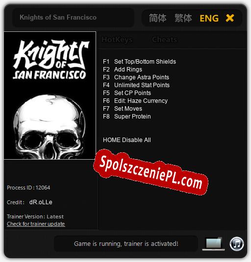 Knights of San Francisco: Cheats, Trainer +8 [dR.oLLe]