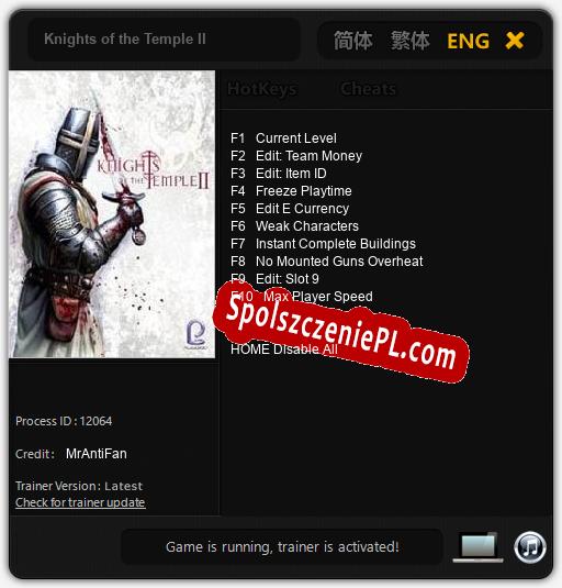 Knights of the Temple II: Cheats, Trainer +10 [MrAntiFan]