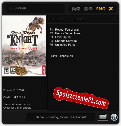 KnightShift: Trainer +5 [v1.3]