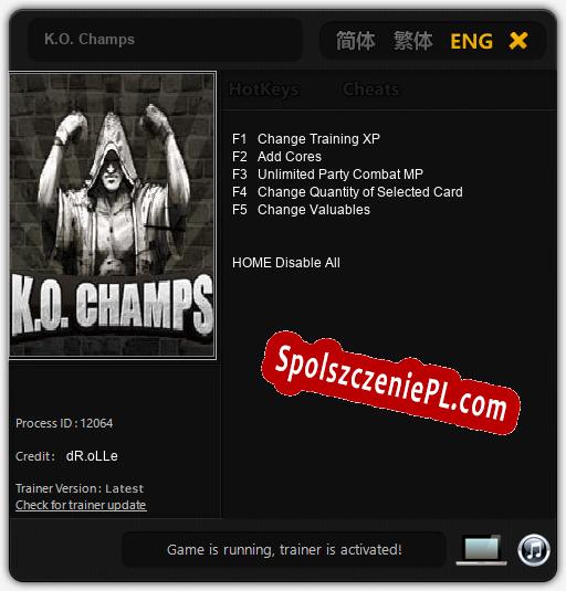 K.O. Champs: Cheats, Trainer +5 [dR.oLLe]