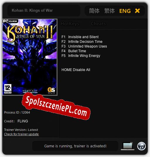 Kohan II: Kings of War: Cheats, Trainer +5 [FLiNG]