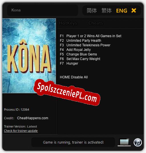 Kona: Cheats, Trainer +7 [CheatHappens.com]