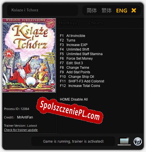 Ksiaze i Tchorz: Trainer +12 [v1.3]