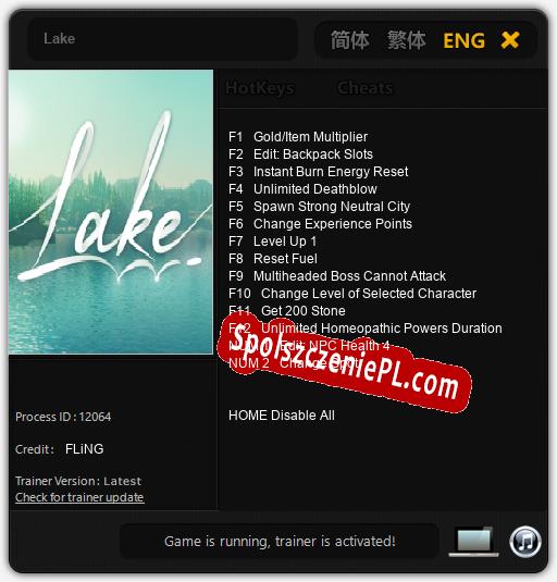 Lake: Cheats, Trainer +14 [FLiNG]