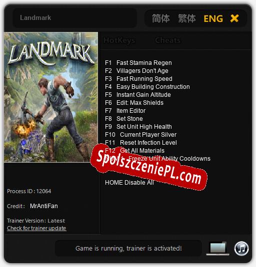 Landmark: Cheats, Trainer +13 [MrAntiFan]