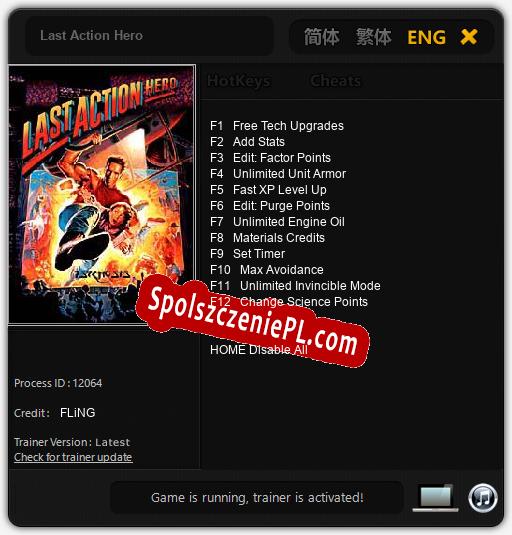 Treinador liberado para Last Action Hero [v1.0.6]