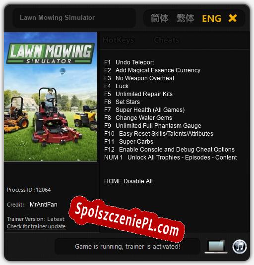 Lawn Mowing Simulator: Treinador (V1.0.99)