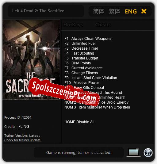 Left 4 Dead 2: The Sacrifice: Trainer +15 [v1.4]