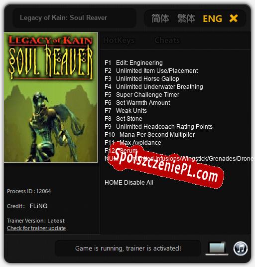 Legacy of Kain: Soul Reaver: Treinador (V1.0.11)