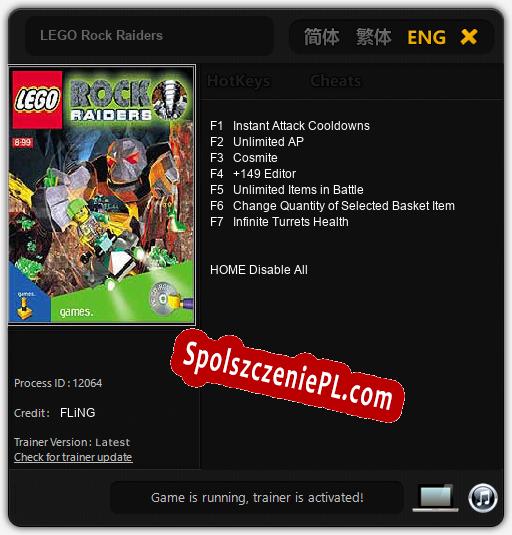 Treinador liberado para LEGO Rock Raiders [v1.0.3]