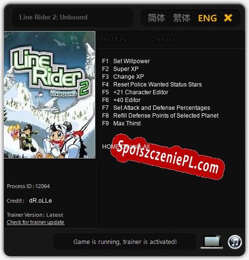 Line Rider 2: Unbound: Trainer +9 [v1.3]