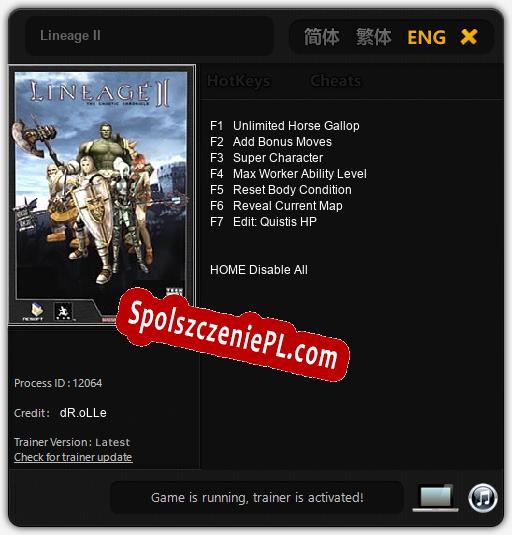 Lineage II: Cheats, Trainer +7 [dR.oLLe]