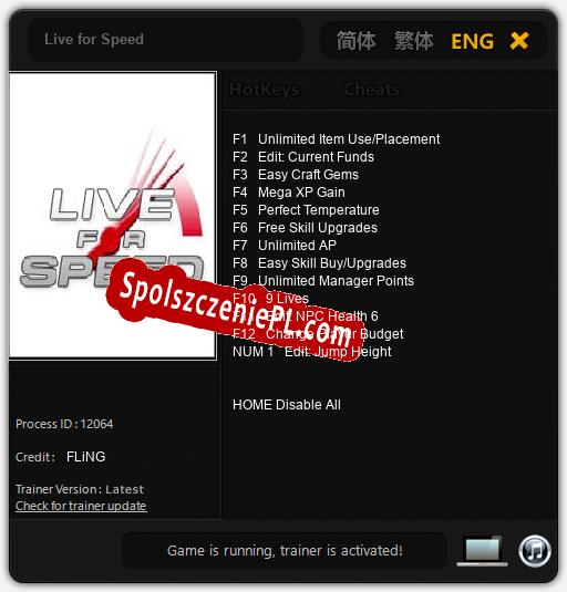 Live for Speed: Treinador (V1.0.54)