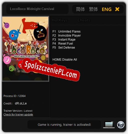 LocoRoco Midnight Carnival: Treinador (V1.0.34)