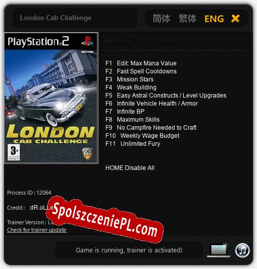 Treinador liberado para London Cab Challenge [v1.0.5]