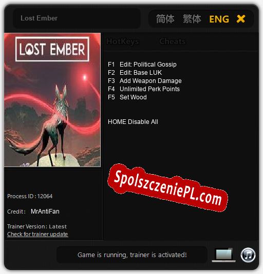 Lost Ember: Cheats, Trainer +5 [MrAntiFan]