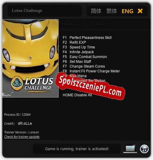 Lotus Challenge: Trainer +10 [v1.2]