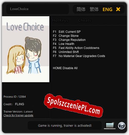 LoveChoice: Cheats, Trainer +7 [FLiNG]