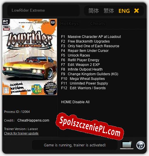 LowRider Extreme: Cheats, Trainer +12 [CheatHappens.com]