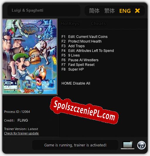 Luigi & Spaghetti: Cheats, Trainer +8 [FLiNG]