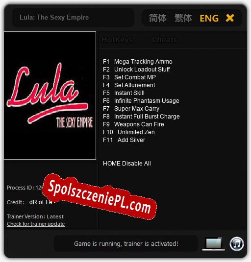 Lula: The Sexy Empire: Cheats, Trainer +11 [dR.oLLe]