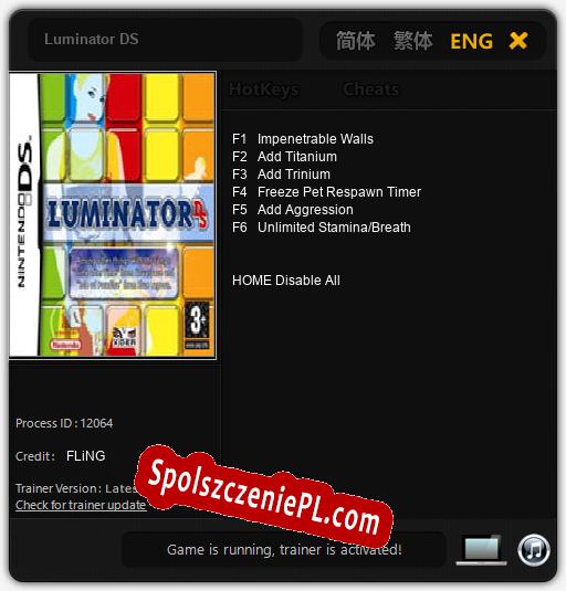 Luminator DS: Trainer +6 [v1.9]