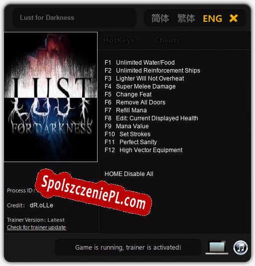 Lust for Darkness: Cheats, Trainer +12 [dR.oLLe]