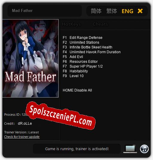 Treinador liberado para Mad Father [v1.0.4]