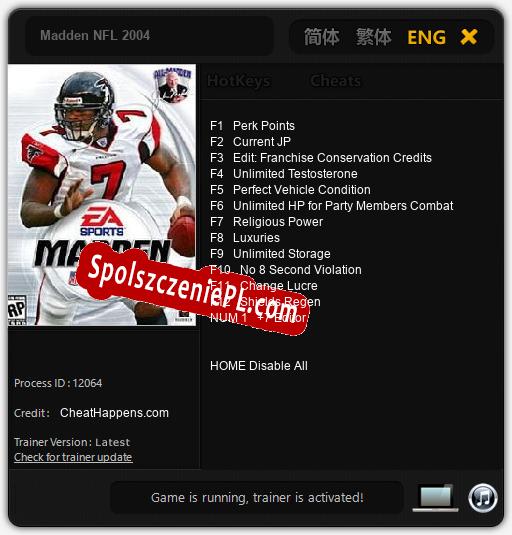 Madden NFL 2004: Treinador (V1.0.86)