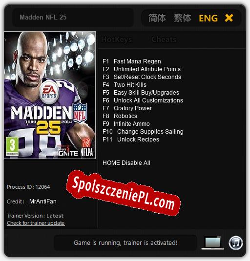 Madden NFL 25: Trainer +11 [v1.1]