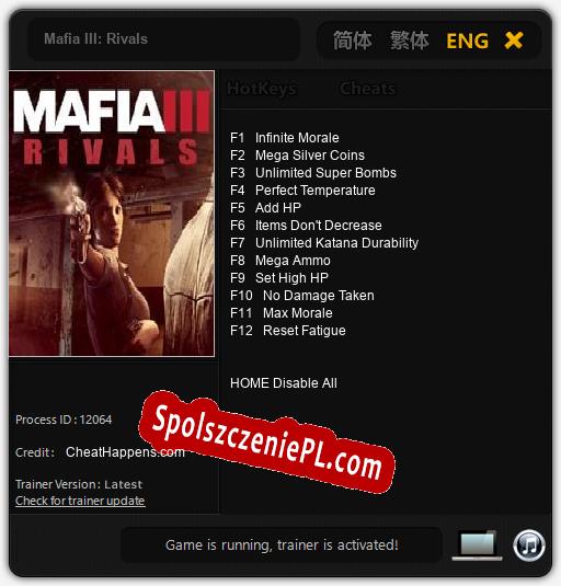 Treinador liberado para Mafia III: Rivals [v1.0.8]